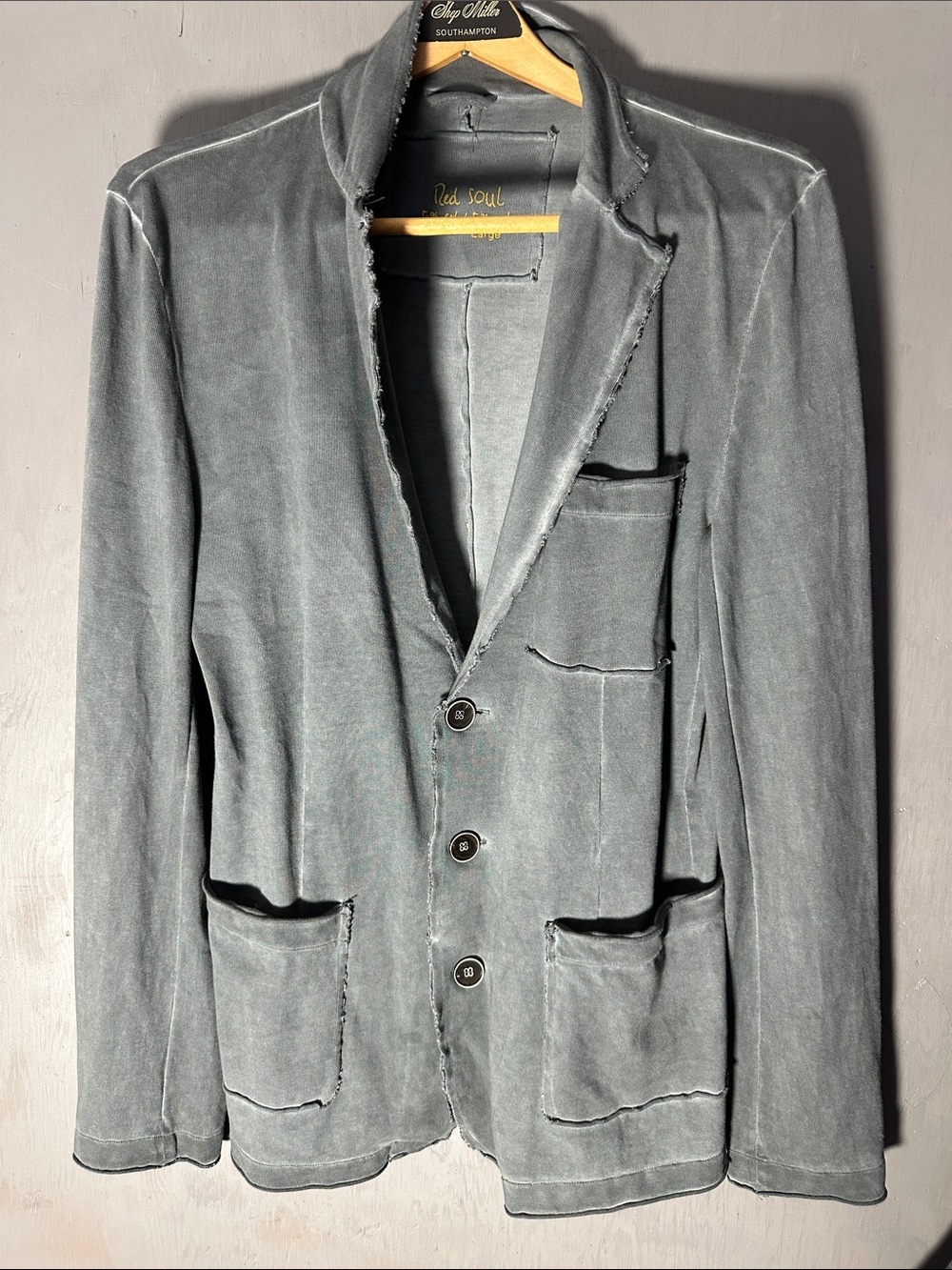 John Varvatos Distressed Slate Gray Sport Blazer